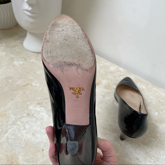 PRADA Black patent leather triangle heels - Picture 15 of 16